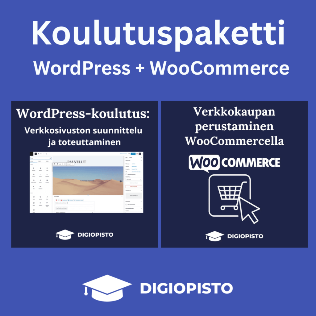WooCommerce-verkkokaupan perustaminen -koulutuspaketti