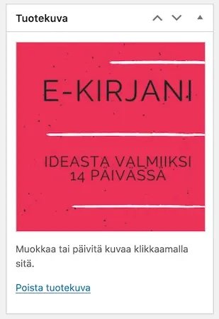WooCommerce tuotekuva e-kirja