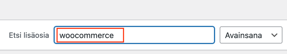 Etsi WooCommerce-lisäosa WordPressin lisäosakirjastosta