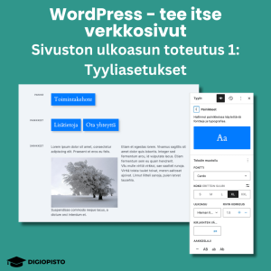 WordPress-koulutuksen oppijakso 5 sivuston ulkoasun toteutus 1 tyyliasetukset