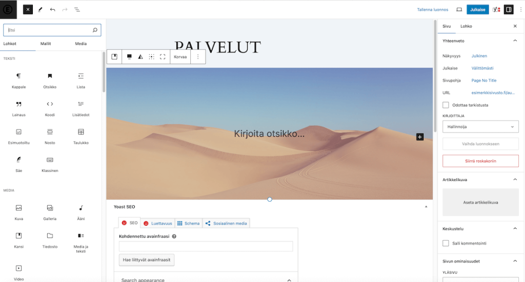 wordpress - tee itse verkkosivut -koulutus