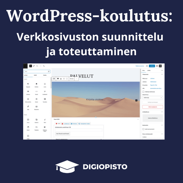 WordPress verkkosivuston suunnittelu ja toteuttaminen
