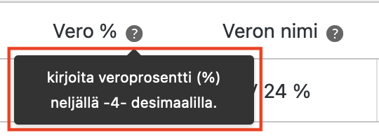 Arvonlisäverokannan lisääminen tehdään neljällä desimaalilla